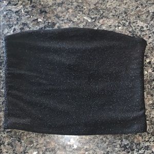 Black sparkly tube top